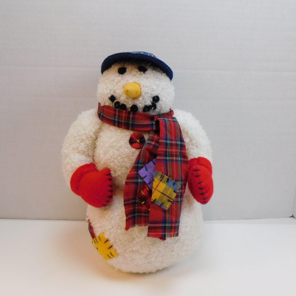 Snowman Plush International Silver Co. Adorable 14" Exc. Plush  Hat Gloves Scarf - Picture 3 of 9